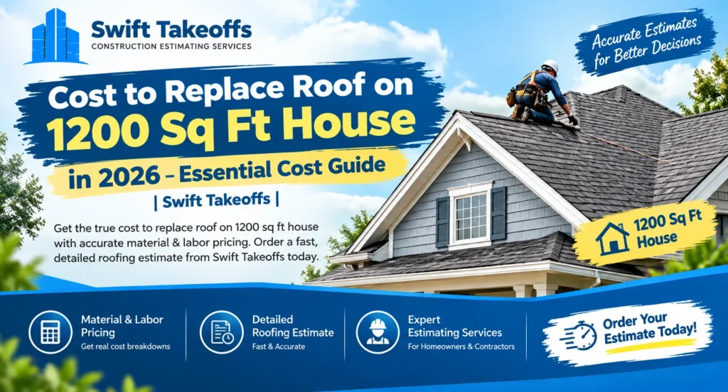 Cost to Replace Roof on 1200 Sq Ft House in 2026 – Essential Cost Guide | Swift Takeoffs